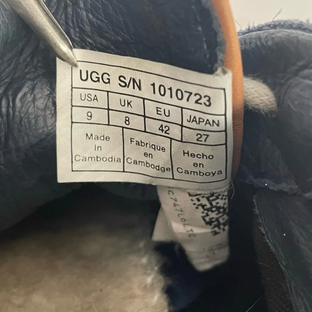 UGG Hulman Bandana Blue Suede Denim Leather Chukka Ankle Sneakers Shoes